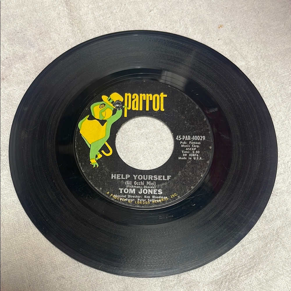 Tom Jones 'Help Yourself' Vinyl Record 45 rpm